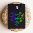 Load image into Gallery viewer, "Neon Rainbow Book Heart" T-Shirt for Book Lovers