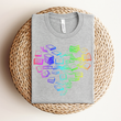 Load image into Gallery viewer, "Neon Rainbow Book Heart" T-Shirt for Book Lovers