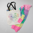 Load image into Gallery viewer, "Neon Rainbow Ombre Book Heart" Tote Bag