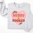 Load image into Gallery viewer, "Merry & Booked" Cozy Christmas Sweatshirt