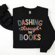 Load image into Gallery viewer, "Dashing Through the Books" Cozy Christmas Sweatshirt