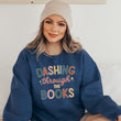 Load image into Gallery viewer, "Dashing Through the Books" Cozy Christmas Sweatshirt