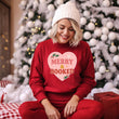 Load image into Gallery viewer, "Merry & Booked" Cozy Christmas Sweatshirt