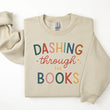 Load image into Gallery viewer, "Dashing Through the Books" Cozy Christmas Sweatshirt