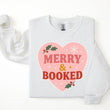 Load image into Gallery viewer, "Merry & Booked" Cozy Christmas Sweatshirt