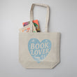 Load image into Gallery viewer, "Book Lover" Winter Wonderland Large Canvas Book Bag