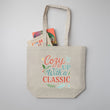 Load image into Gallery viewer, "Cozy Up With a Classic" Large Canvas Book Bag