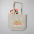 Load image into Gallery viewer, "Dear Santa, Just Bring Books " Large Canvas Book Bag