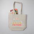 Load image into Gallery viewer, "Fa La La Fiction" Large Canvas Book Bag