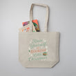Load image into Gallery viewer, "Have Yourself a Bookish Little Christmas" Large Canvas Book Bag