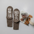 Load image into Gallery viewer, Read More, Stress Less. Coffee Lover Socks