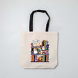 Load image into Gallery viewer, Haunted Bookshelf Ghost Themed Halloween Tote Bag
