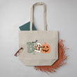Load image into Gallery viewer, "Boo" Pumpkin and Reading Ghost Large Canvas Book Bag