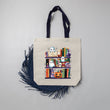 Load image into Gallery viewer, Haunted Bookshelf Ghost Themed Halloween Tote Bag