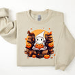 Load image into Gallery viewer, Ghost in the Book Stacks Cozy Halloween Sweatshirt