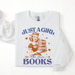 Load image into Gallery viewer, "Just a Girl Who Loves Books" Sweatshirt for Book Lovers
