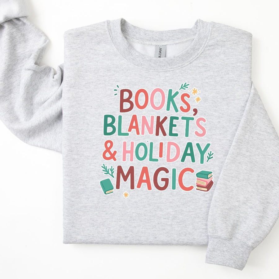 "Books, Blankets & Holiday Magic" Sweatshirt