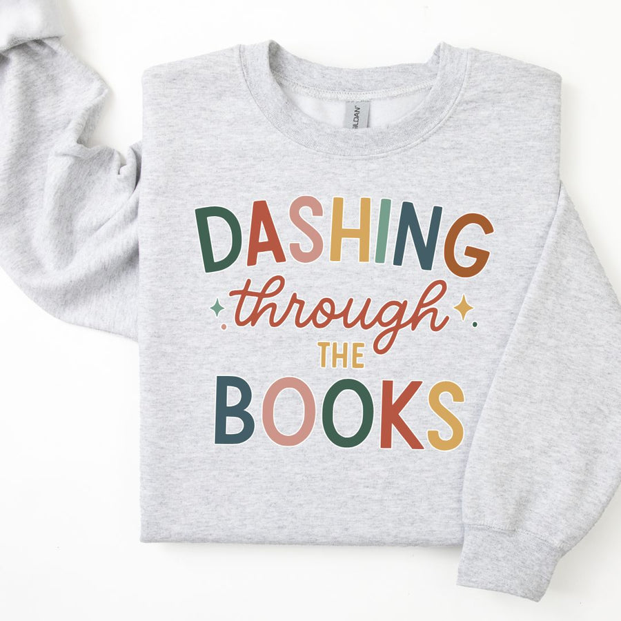 "Dashing Through the Books" Cozy Christmas Sweatshirt