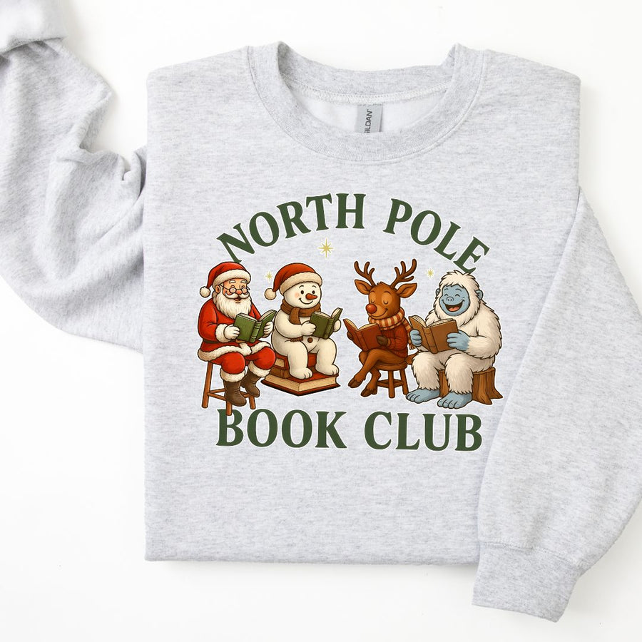 "North Pole Book Club" Cozy Christmas Sweatshirt