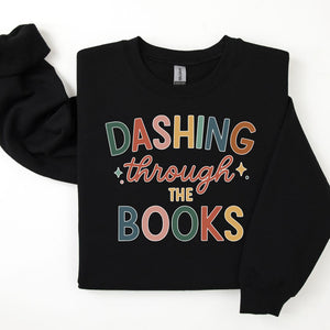 "Dashing Through the Books" Cozy Christmas Sweatshirt