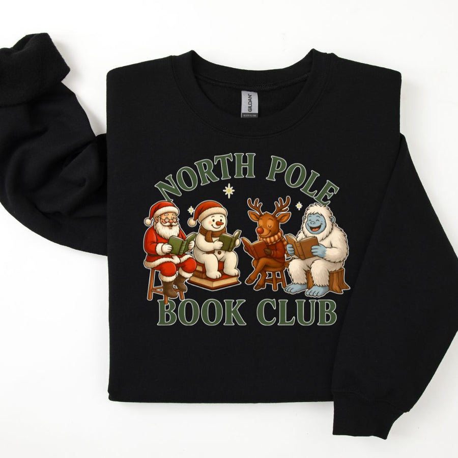 "North Pole Book Club" Cozy Christmas Sweatshirt