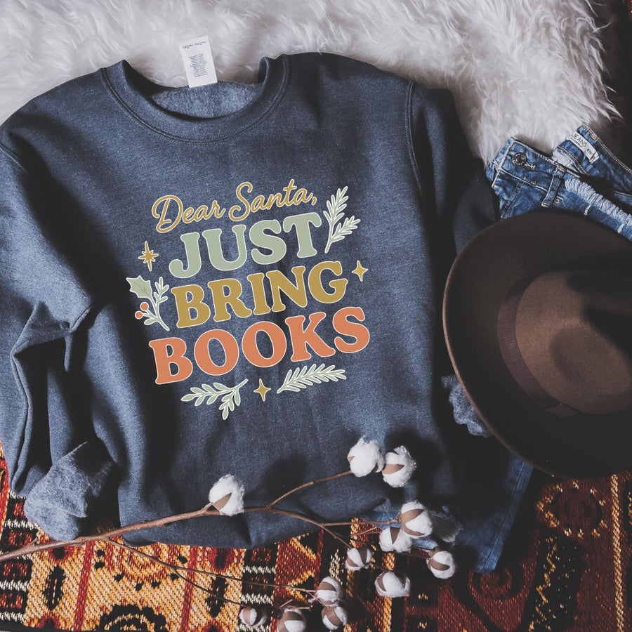 "Dear Santa, Just Bring Books" Cozy Sweatshirt