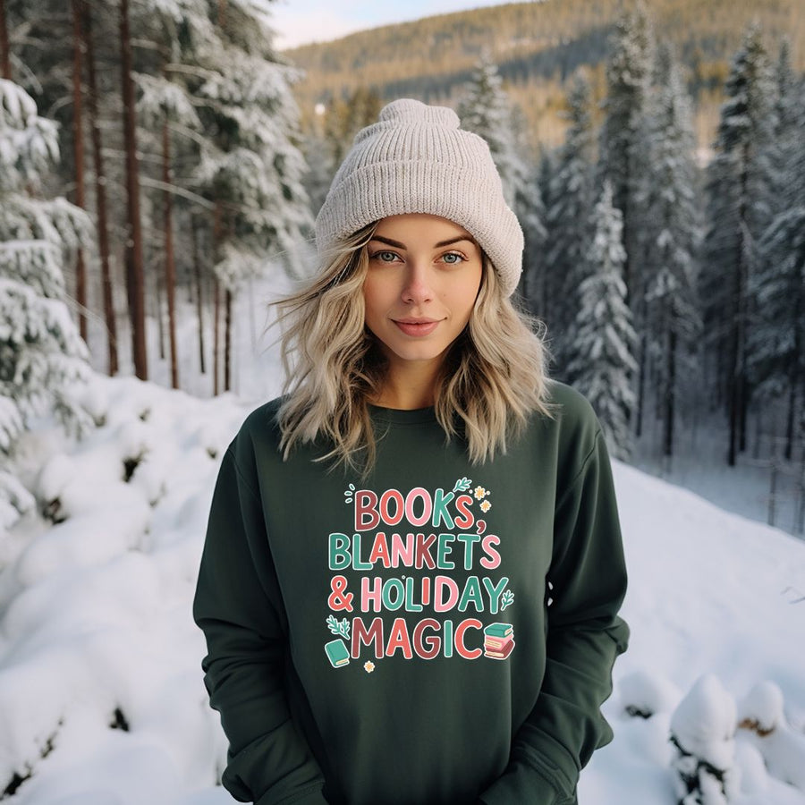 "Books, Blankets & Holiday Magic" Sweatshirt