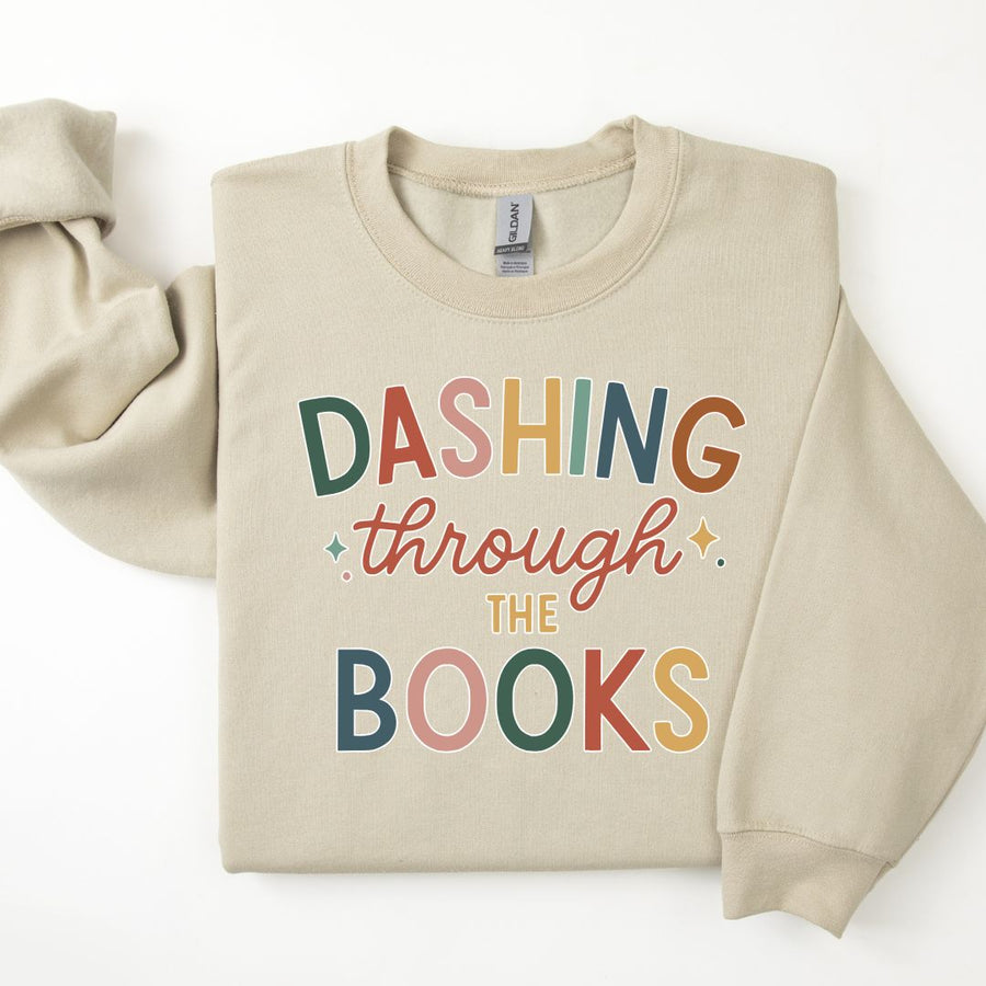 "Dashing Through the Books" Cozy Christmas Sweatshirt
