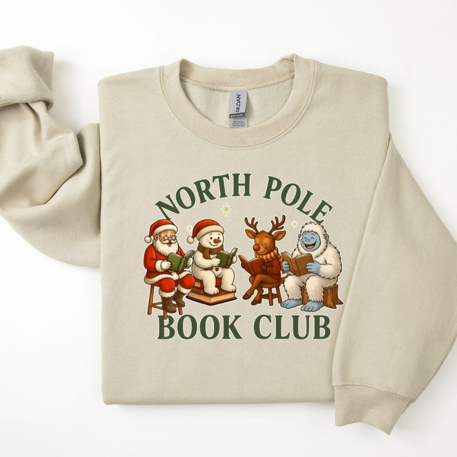 "North Pole Book Club" Cozy Christmas Sweatshirt