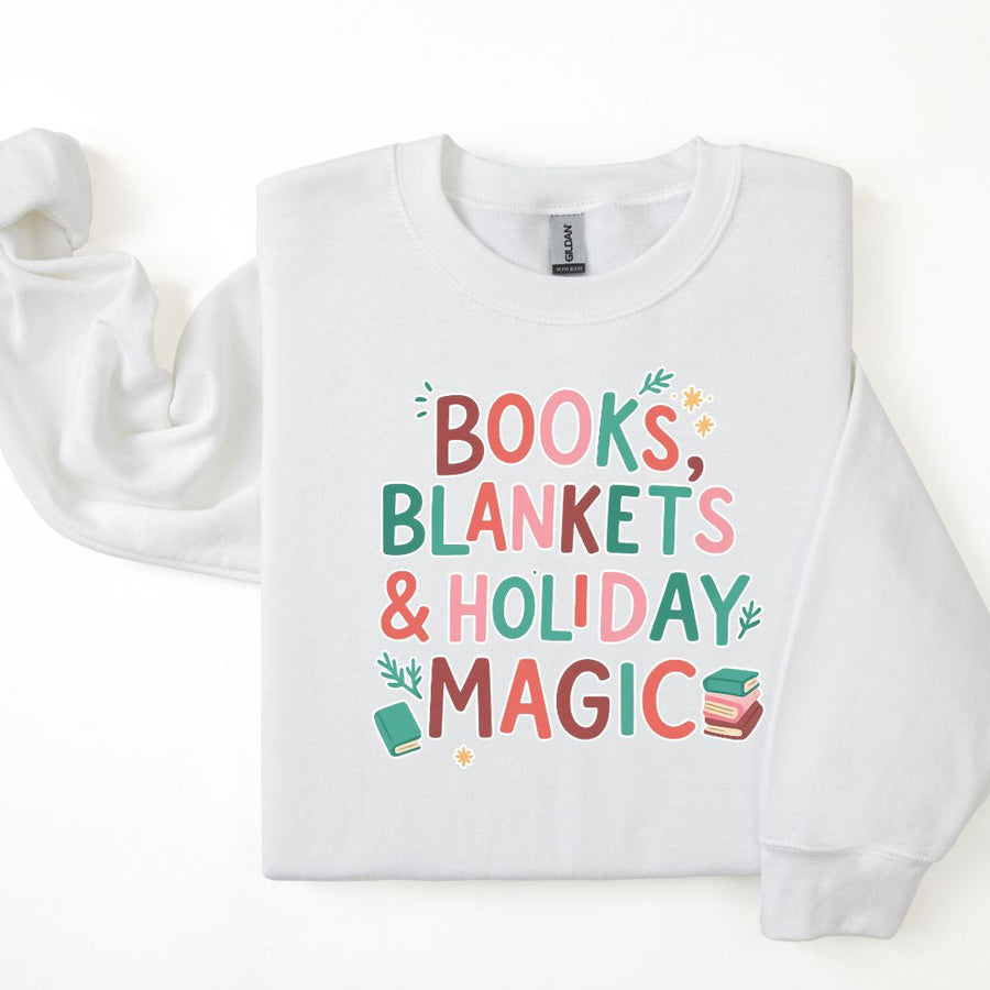 "Books, Blankets & Holiday Magic" Sweatshirt