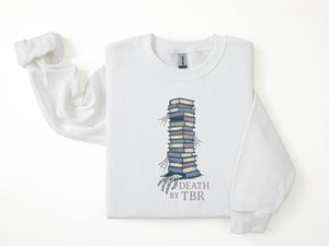 "Death by TBR" Distressed Comfy Sweatshirt