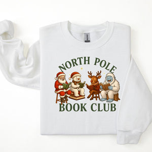 "North Pole Book Club" Cozy Christmas Sweatshirt