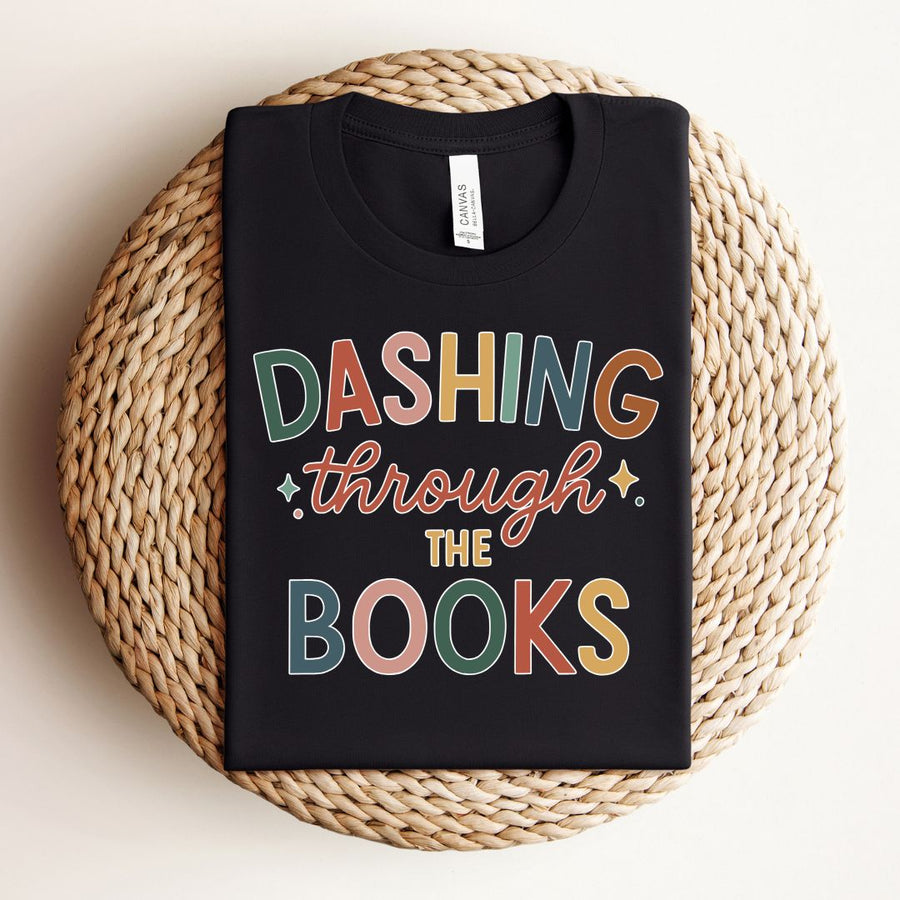 "Dashing Through the Books" Christmas Tee