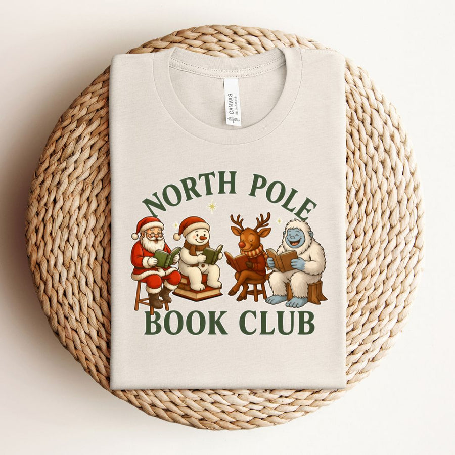 "North Pole Book Club" Christmas Tee