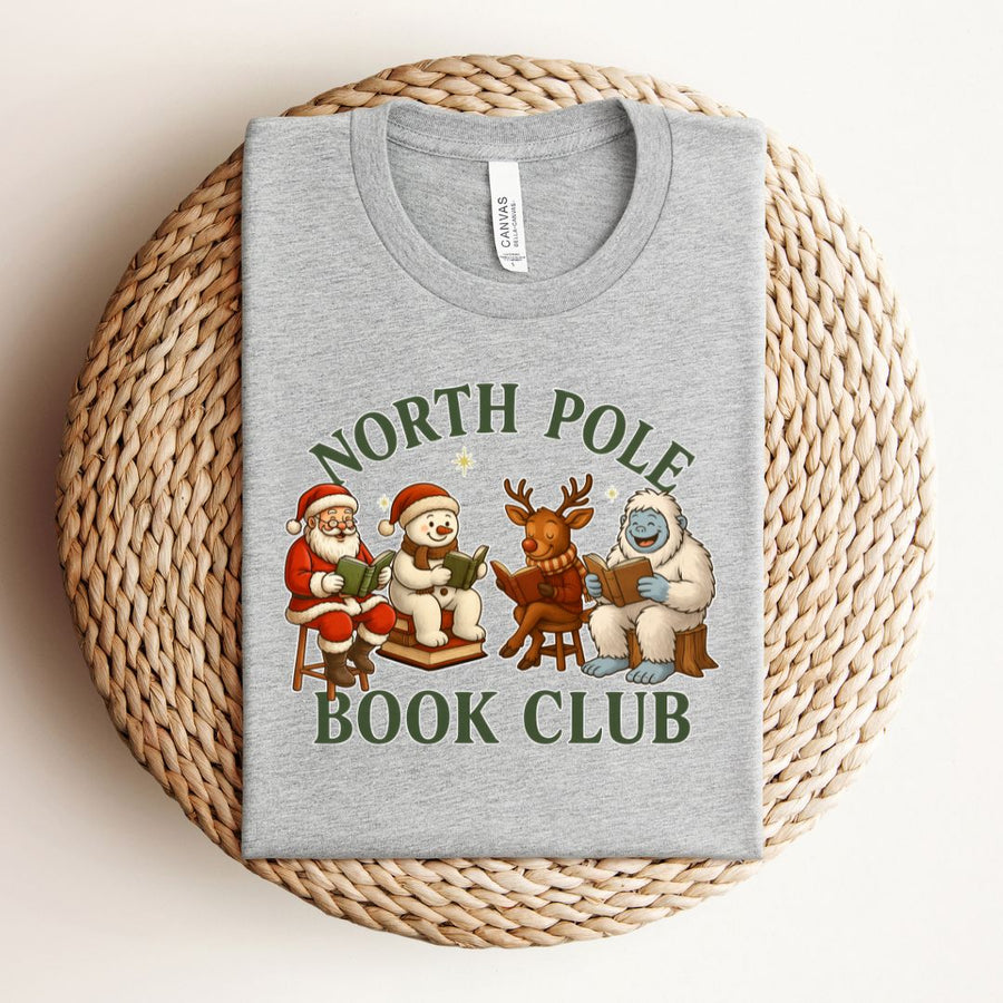 "North Pole Book Club" Christmas Tee