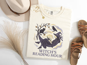 "Witch's Reading Hour" Halloween Inspired 100% Cotton T-Shirt