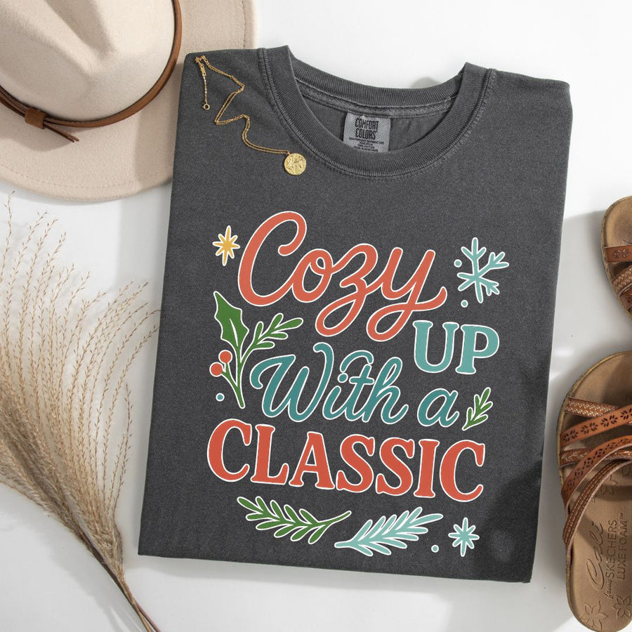 "Cozy Up With a Classic" Winter Themed Tee