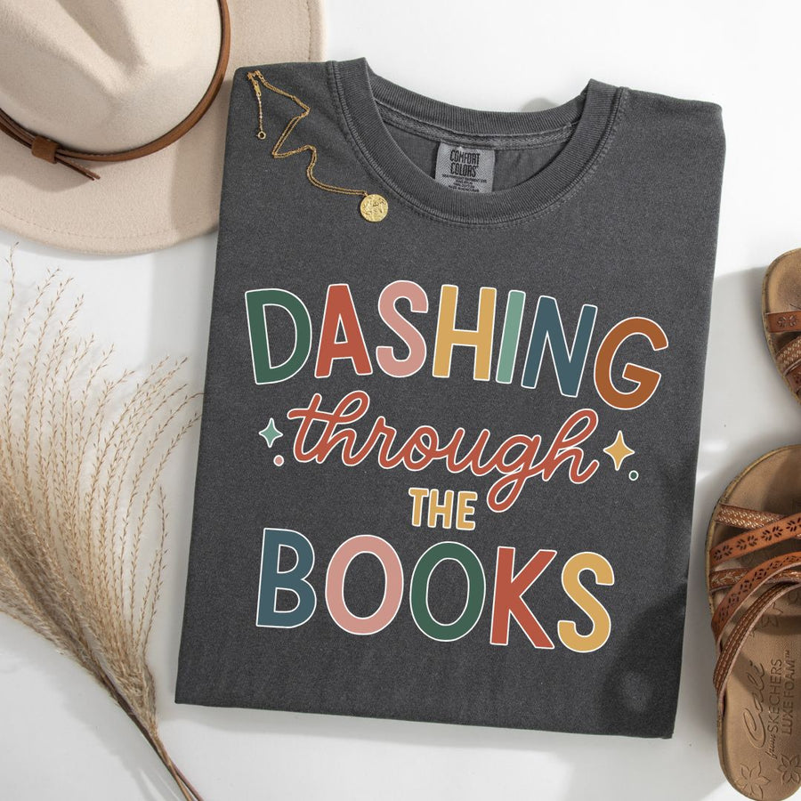 "Dashing Through the Books" Christmas Tee