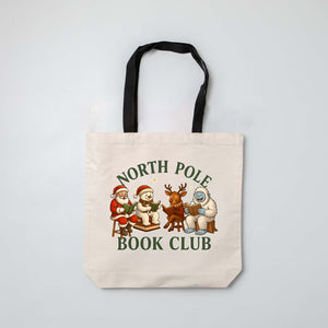 "North Pole Book Club" Christmas Characters Book Bag