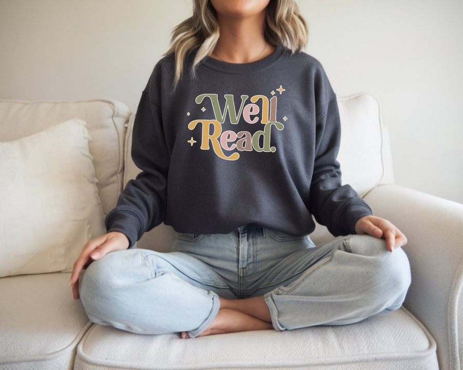 "Well Read" Multicolored Readers Sweatshirt