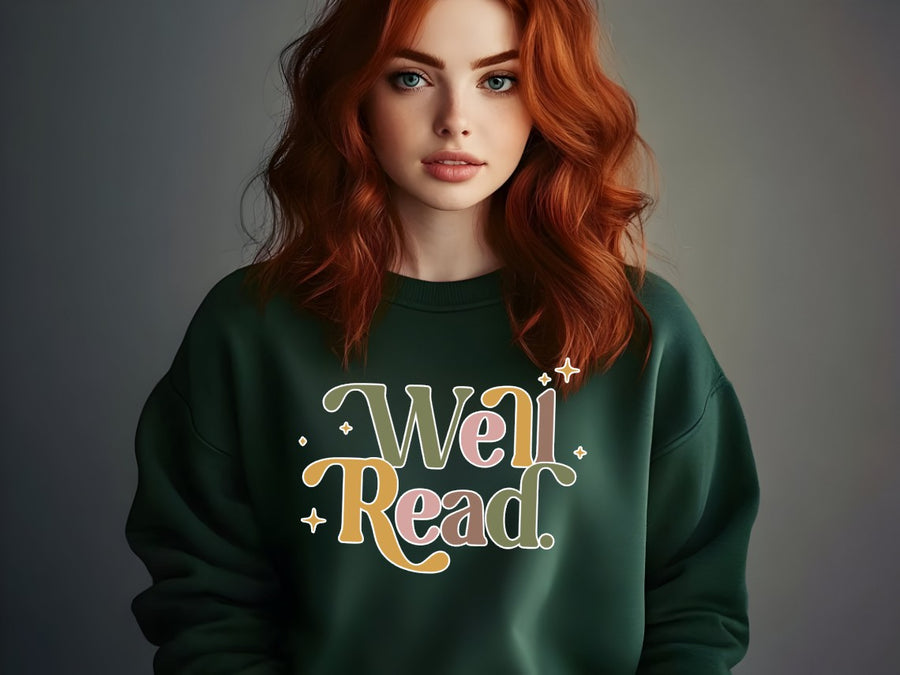 "Well Read" Multicolored Readers Sweatshirt