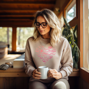 "Pink Ombre Book Heart" Book Lover's Unisex Sweatshirt