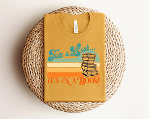 "TAKE A LOOK IT'S IN A BOOK" READER'S T-SHIRT, RETRO DESIGN