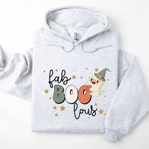 "fab BOO Lous" Halloween Ash Gray Hooded Sweatshirt