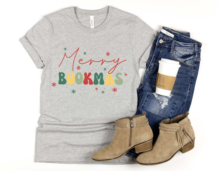 "Merry Bookmas" Christmas T-Shirt Gift